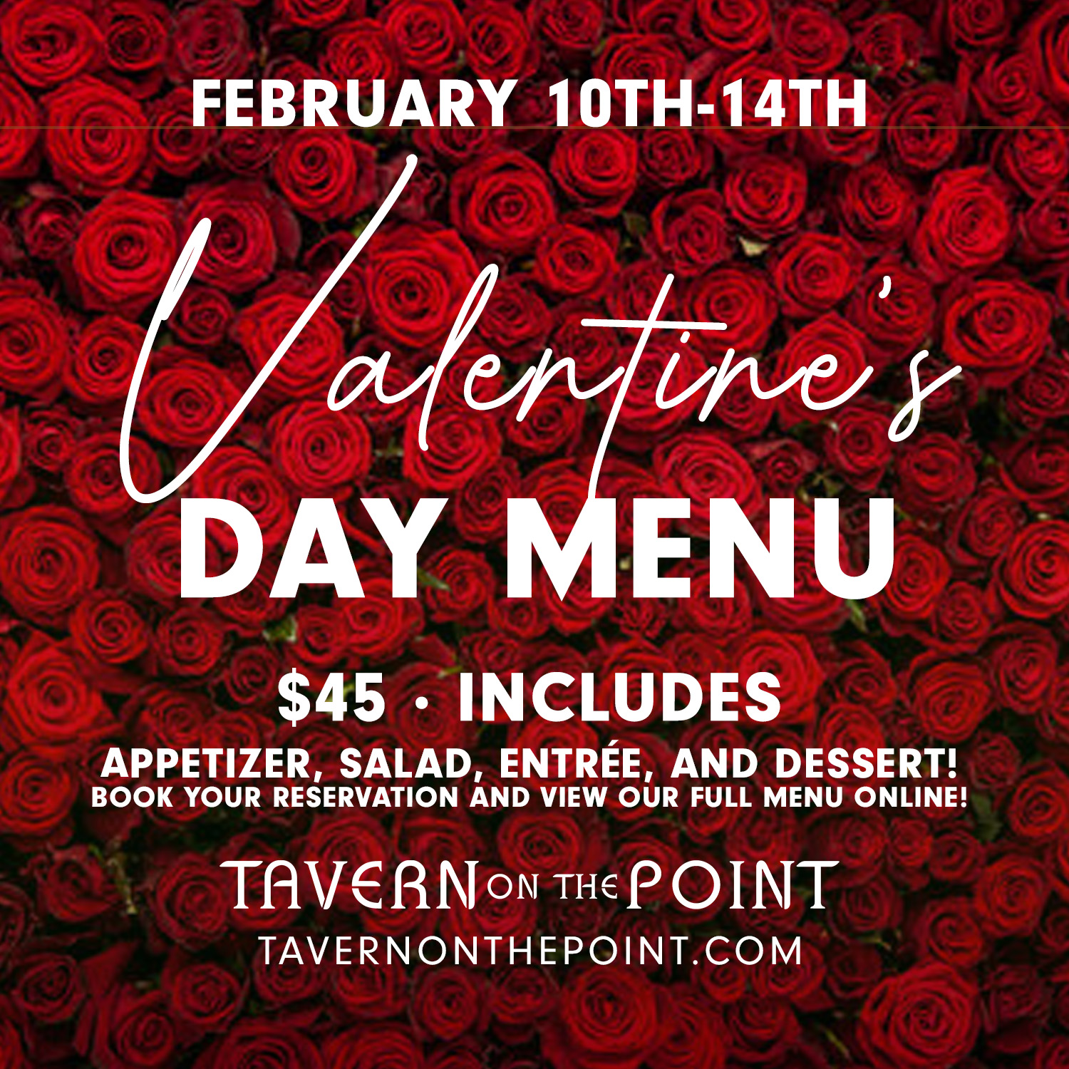 Valentine's Day Specials 2023 • Tavern On the Point