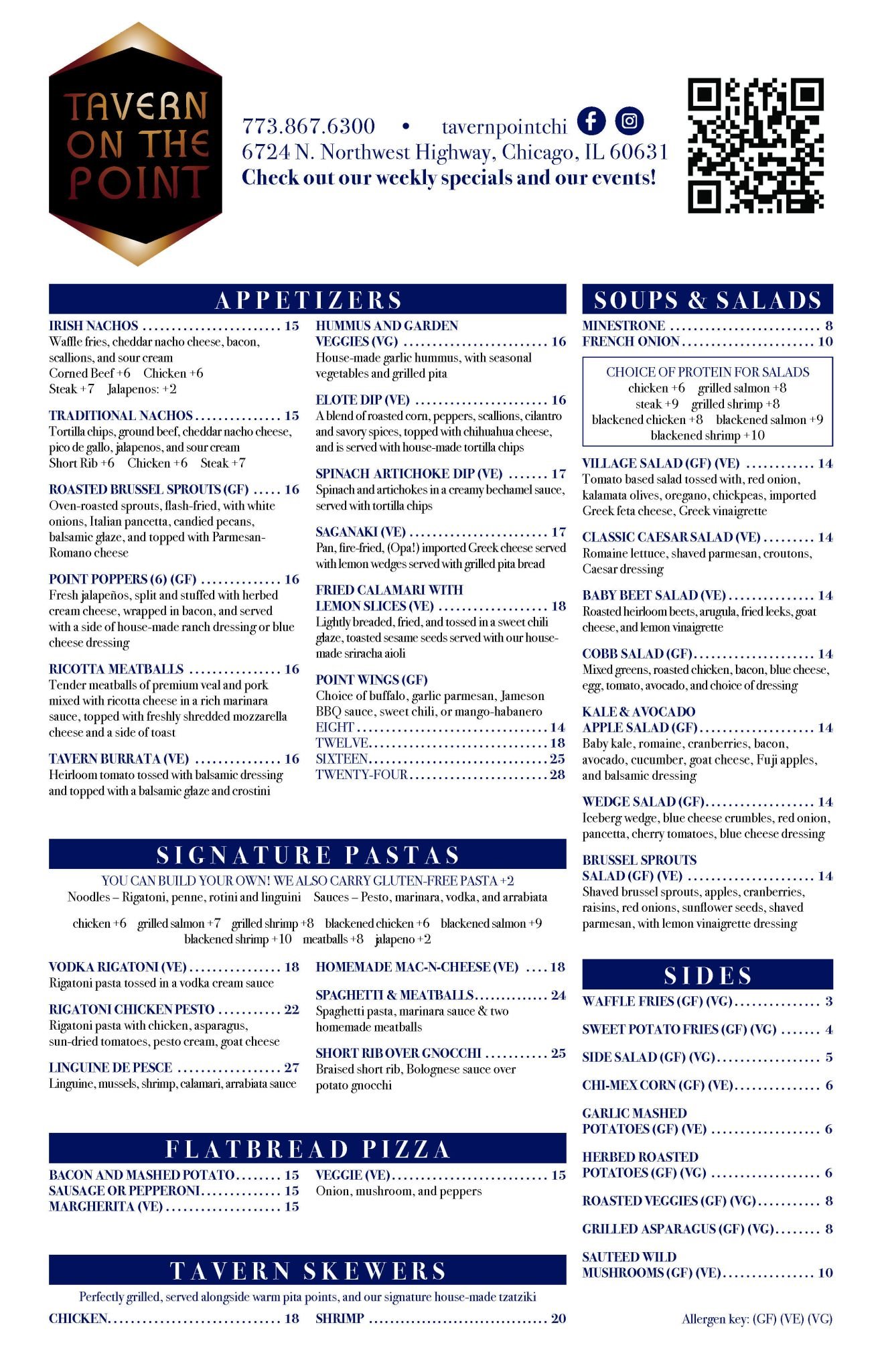Eight On The Point Menu.pdf Menu • Tavern On the Point Restaurant and Bar