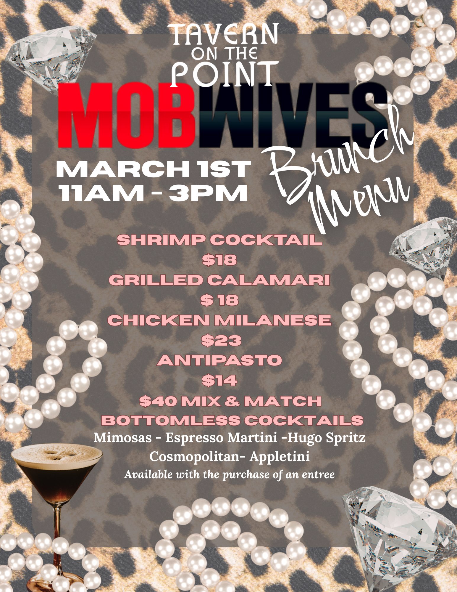 TOTP Mob Wives Brunch Menu