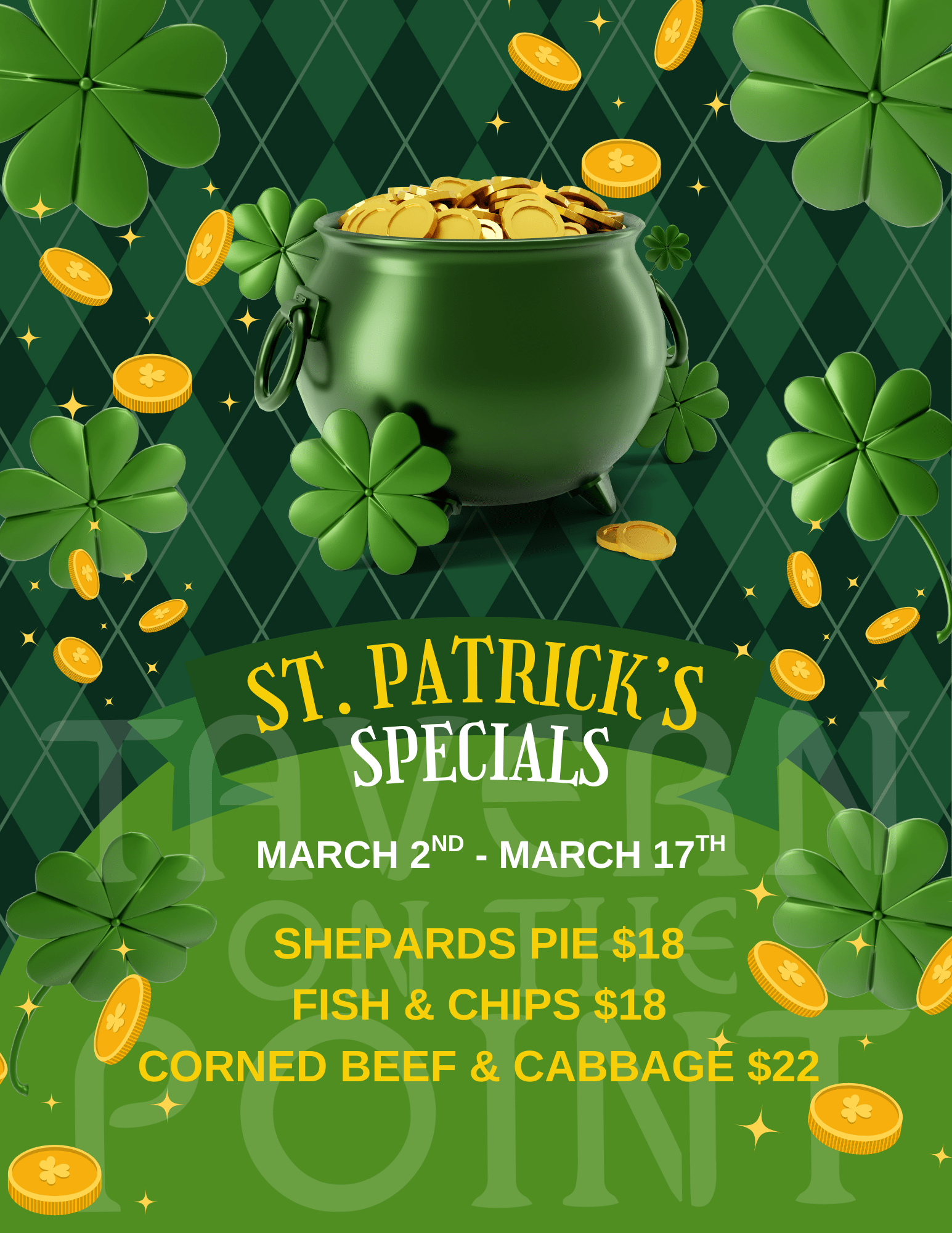 TOTP St Patrick's Menu