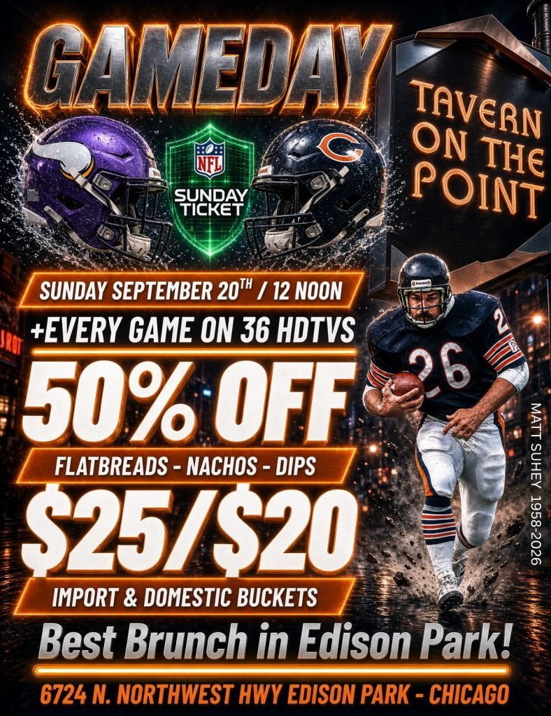 Chicago Bears vs. Minnesota Vikings watch party at Tavern on the Point on September 20, 2026 at noon