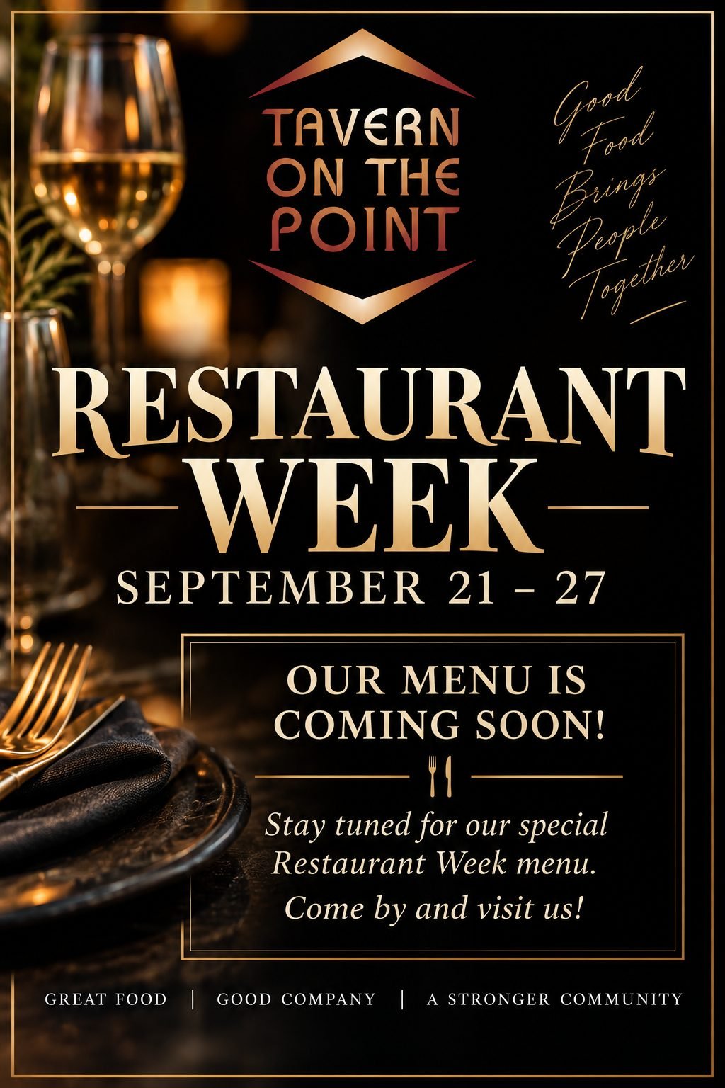 Edison Park Restaurant Week at Tavern on the Point from September 21 through 27, 2026