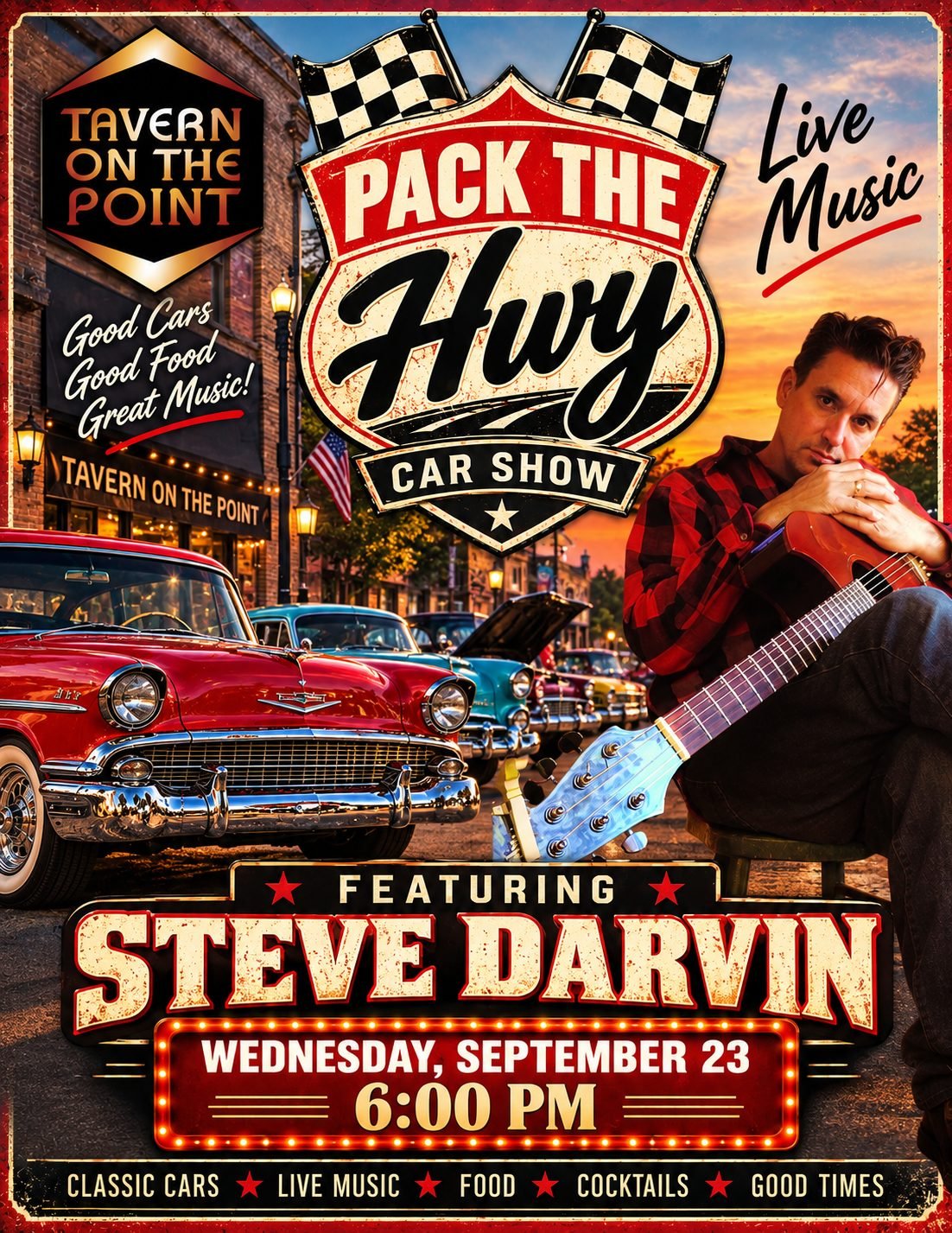 Steve Darvin performing live at Tavern on the Point during Pack the Highway on September 23, 2026 at 6 PM
