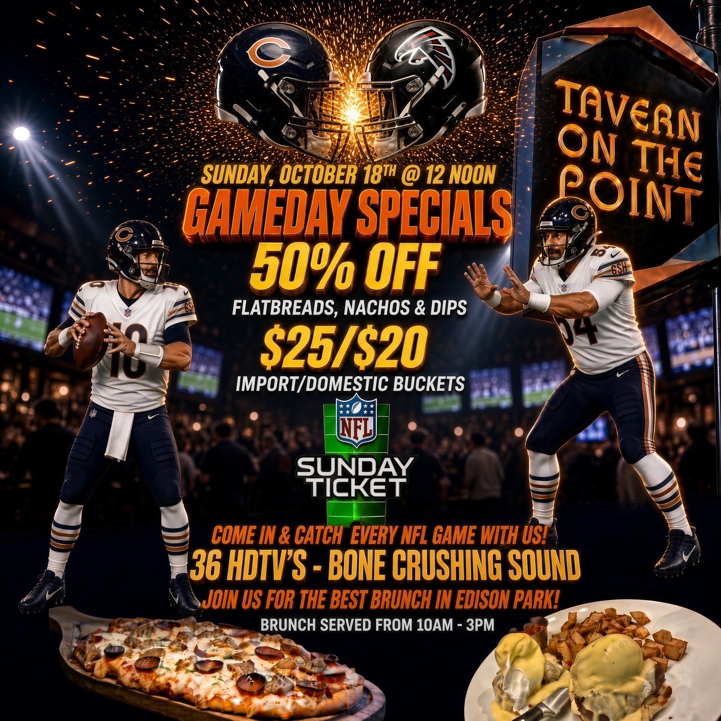 Chicago Bears vs. Atlanta Falcons watch party at Tavern on the Point on October 18, 2026