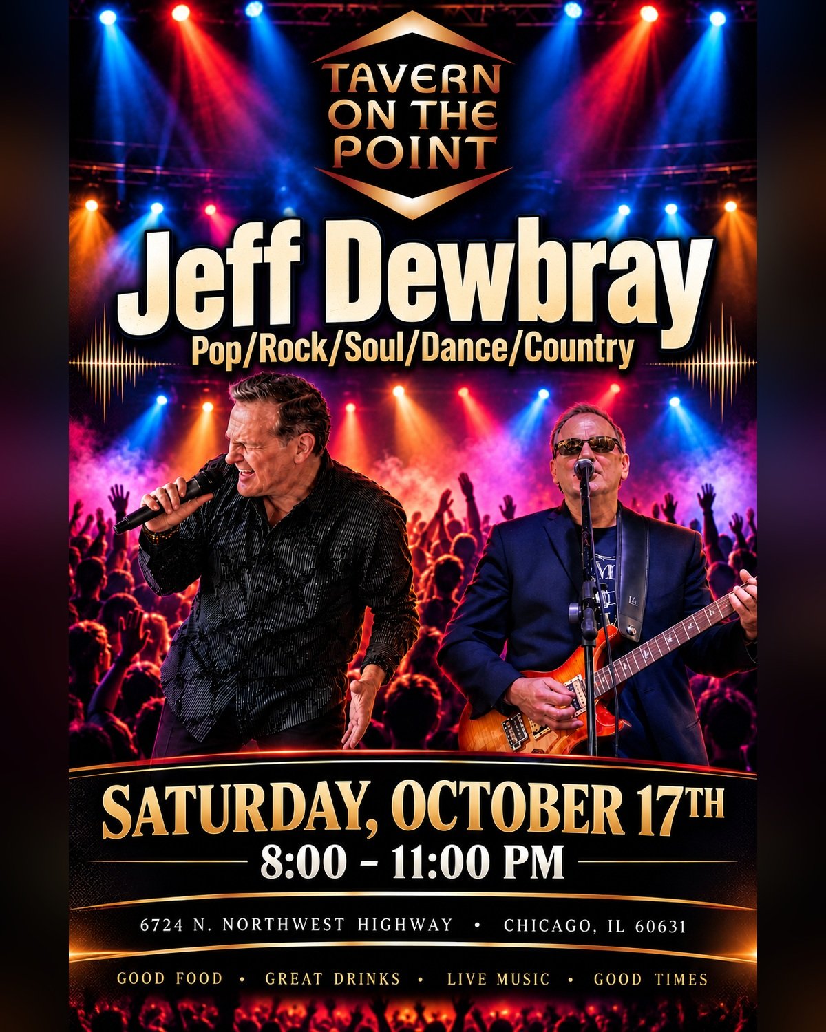 Jeff Dewbray live at Tavern on the Point on October 17, 2026