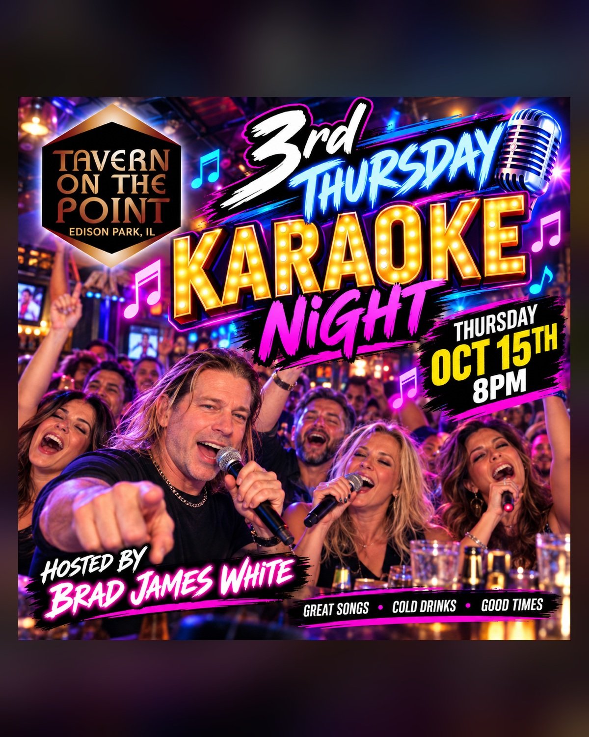 Karaoke Night with Brad James White at Tavern on the Point on October 15, 2026